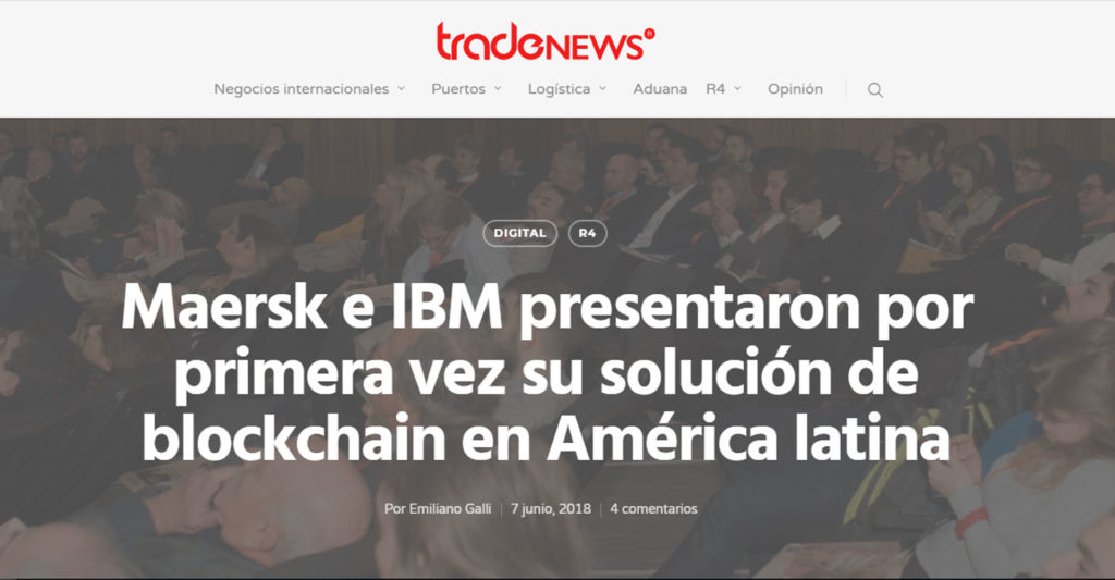 «Maersk e IBM presentaron por primera vez su solución Blockchain en América Latina».