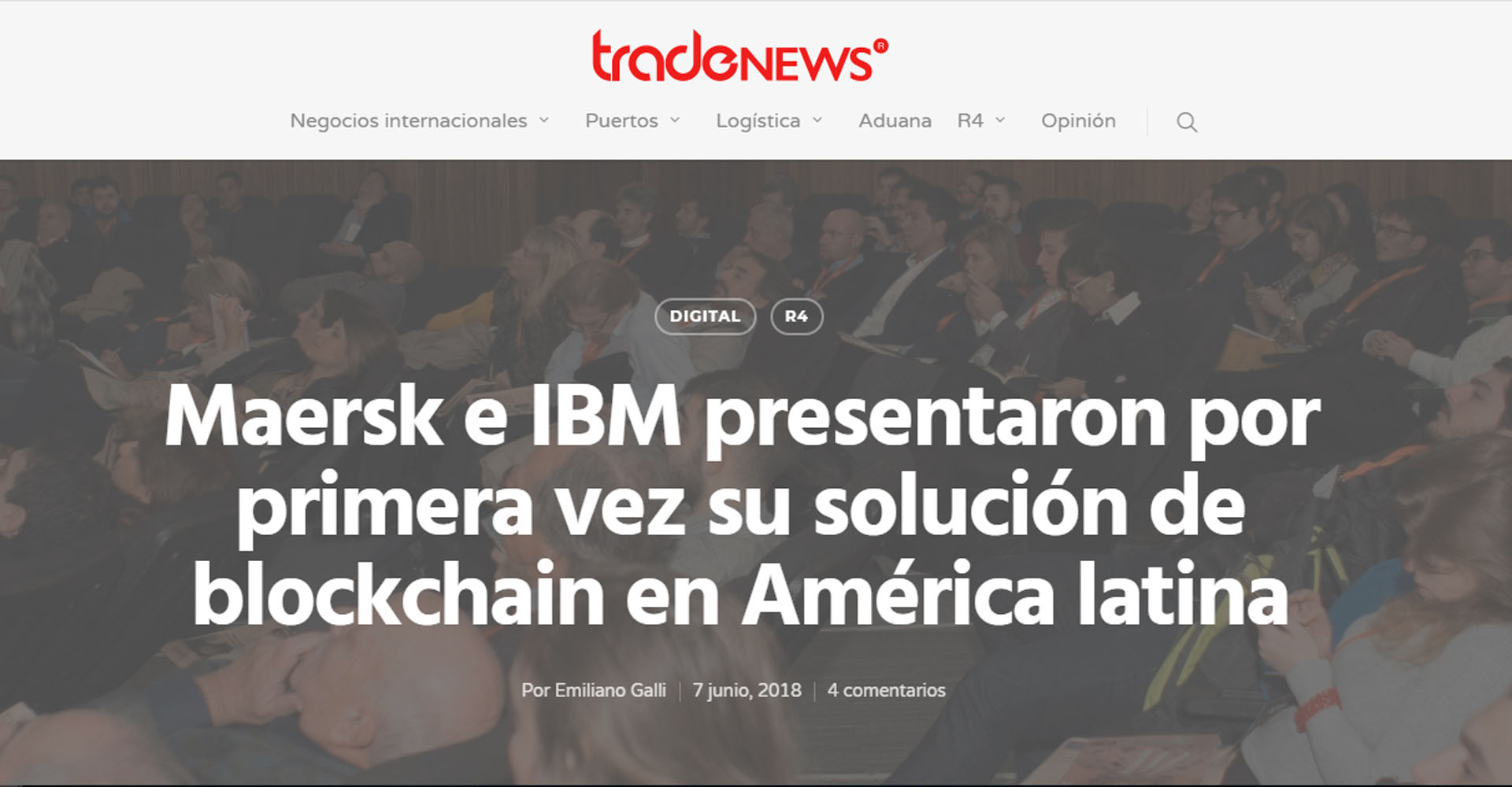 «Maersk e IBM presentaron por primera vez su solución Blockchain en América Latina».